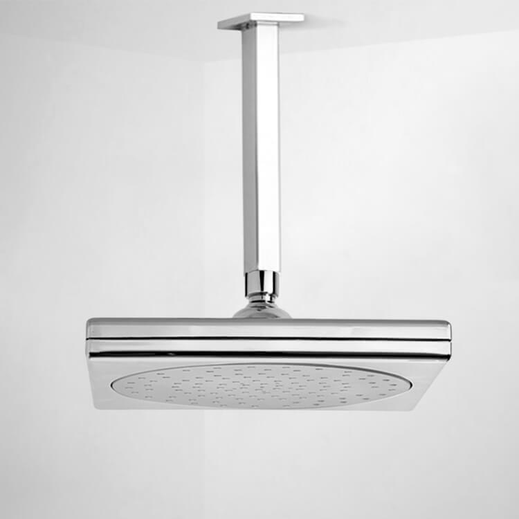 Remer 347S-356S 9 Inch Ceiling Mount Rain Shower Head With Arm, Chrome